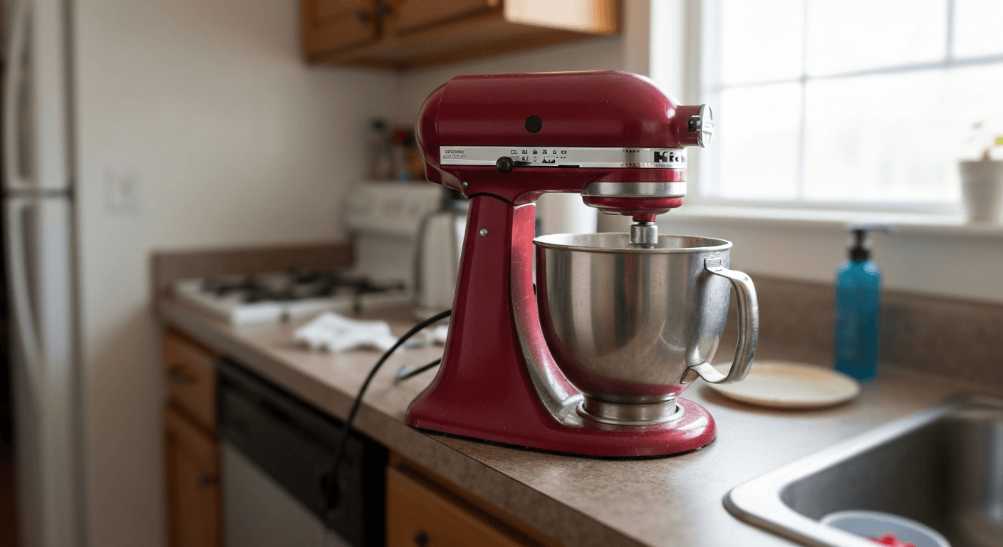 KitchenAid Artisan Stand Mixer — Cherry Red, Lightly Used